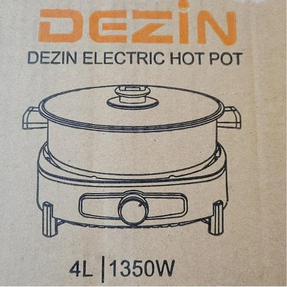 Dezin 4L Electric Non-Stick Cooking Hot Pot Party Family Meal Tempered Glass Lid - Picture 8 of 8